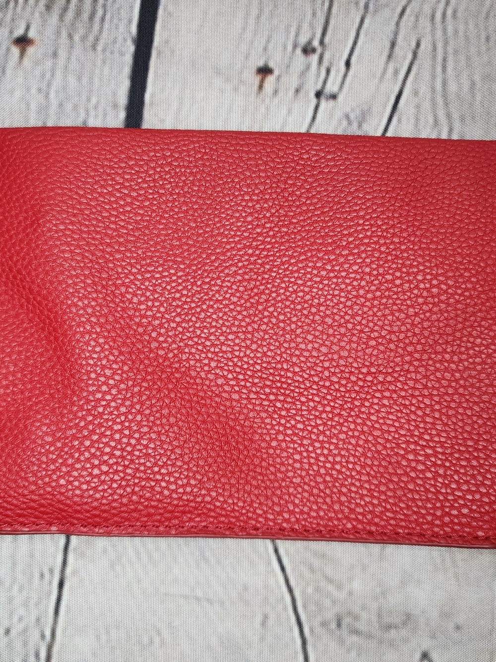 BCBG Red Pebble-Texture Clutch with Gold Hardware - Picture 3 of 4
